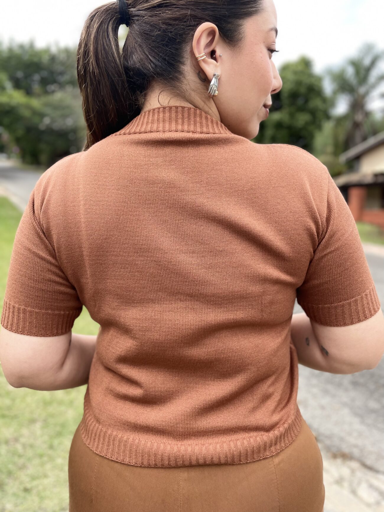 Blusa de lã Fabi - Terracota - Image 2
